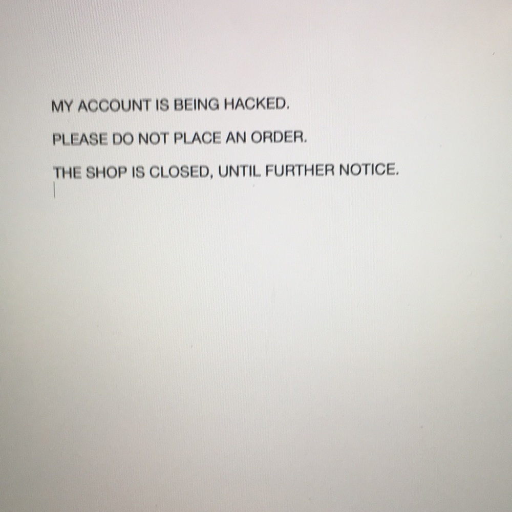 Account hacked.